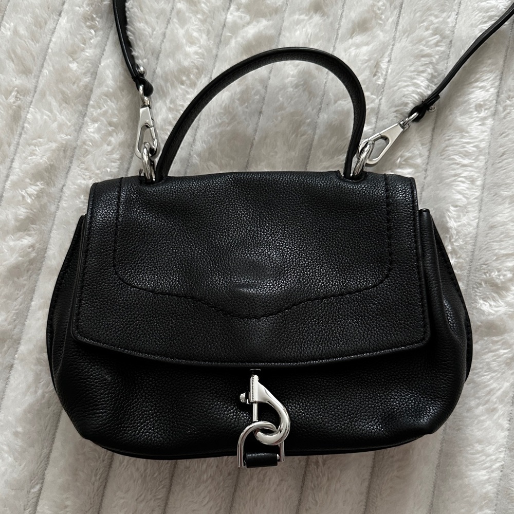 Rebecca Minkoff Stella Mini Satchel Crossbody Mac Love Purse Bag Black Leather